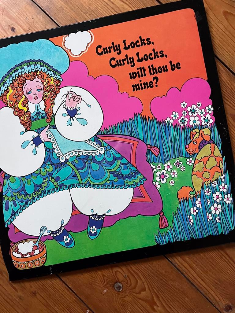 4 vintage jaren 60 psychedelische blikken wanddecoraties, Ophalen of Verzenden