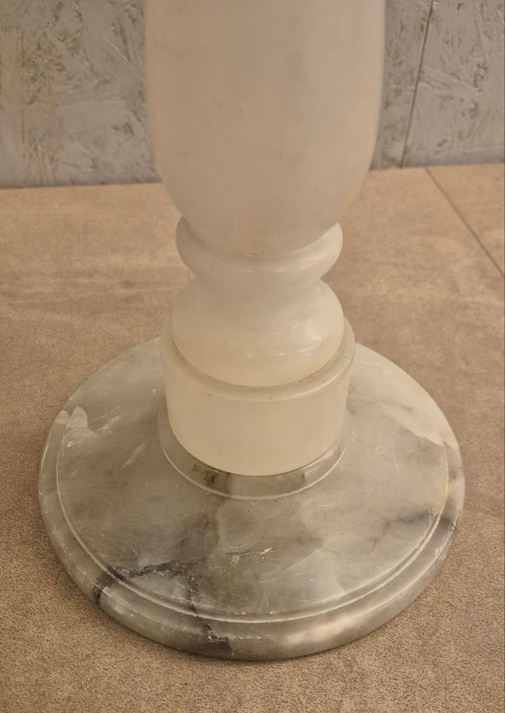 Zuiltafeltje – natuursteen – 56 cm – bijzettafel, Overige materialen, Minder dan 55 cm, Gebruikt, Rond