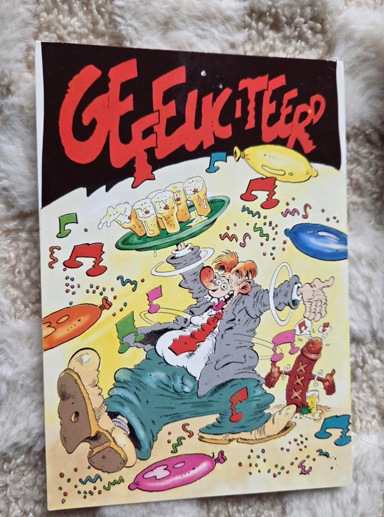 Joop Klepzeiker viert feest - Gefeliciteerd, Verzamelen, Ansichtkaarten | Themakaarten, Verzenden, 1980 tot heden, Gelopen, Overige thema's