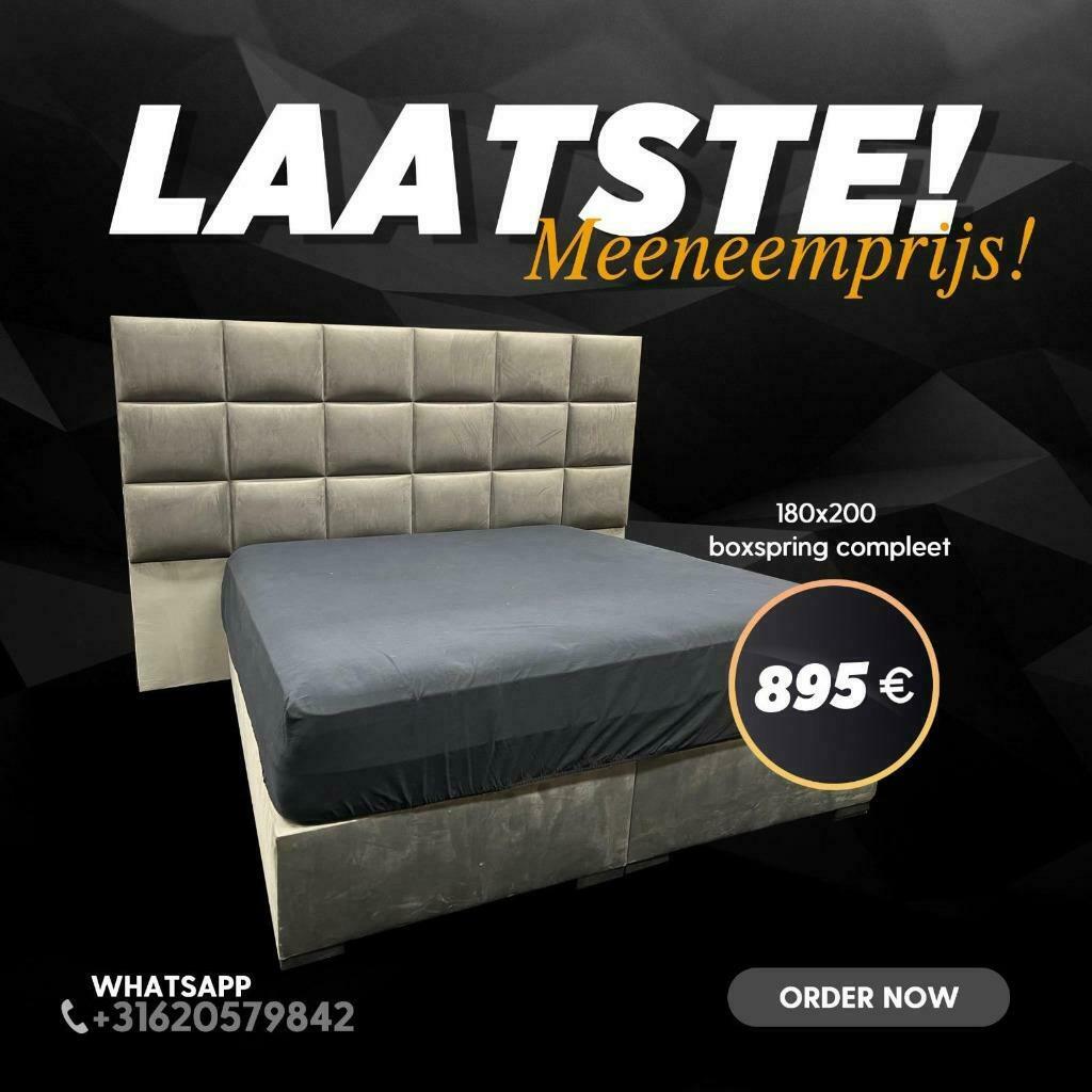 BOXSPRING BEDDEN ALLE MATEN OP VOORRAAD LOCKDOWN ACTIE !!!, Crème, Ophalen of Verzenden, Overige maten, Overige maten