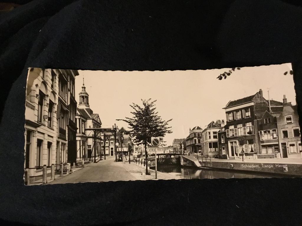 Oude ansichtkaart Schiedam Lange Haven, Ophalen of Verzenden, Voor 1920, Gelopen, Zuid-Holland