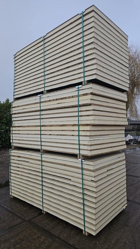 Dakplaten plat dak 18mm hout + PIR isolatie, Nieuw, Hardschuim (Pir), 15 m² of meer, 8 tot 12 cm