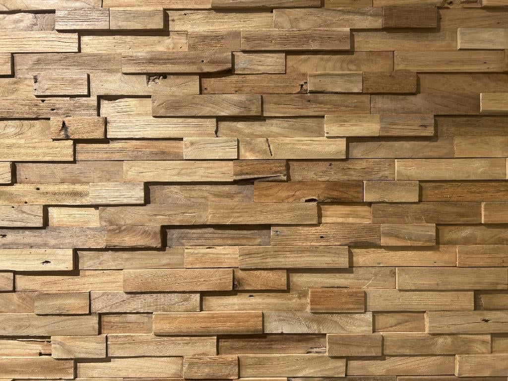 Wandpaneel teak - Natural [per 10x 54,5 x 18cm= Ca 1x m2], Ophalen of Verzenden, Nieuw