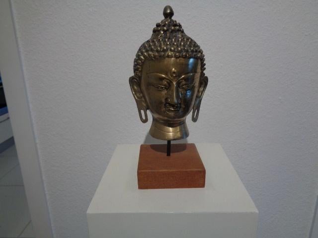 5824-50-2 : Boedha / Buddha : koper 18 X 11 CM., Ophalen of Verzenden, Zo goed als nieuw, Mens