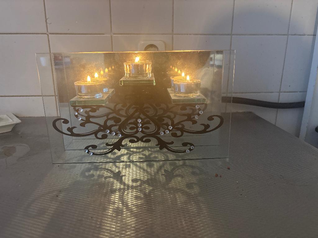 Spiegeldecor Theelichtjes, Ophalen of Verzenden