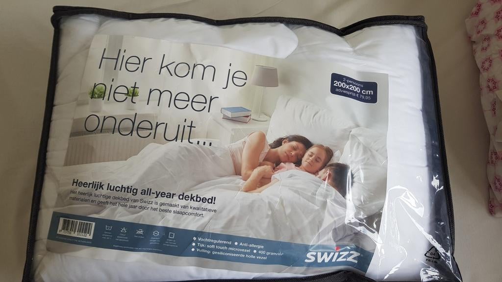 Swizz Dekbed 200x200 - Nieuw in verpakking, Wit, Ophalen of Verzenden, Deken of Dekbed, Nieuw