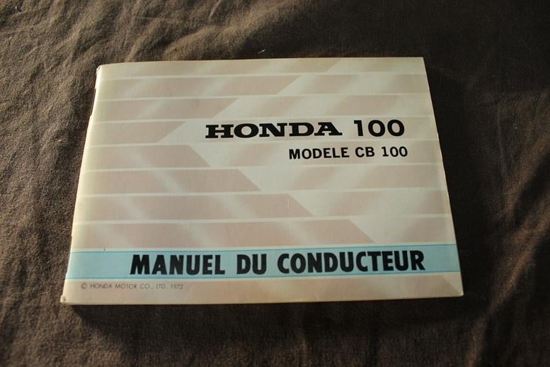 Honda CB100 1972 motocyclette manuel du conducteur CB 100, Motoren, Ophalen of Verzenden, Honda