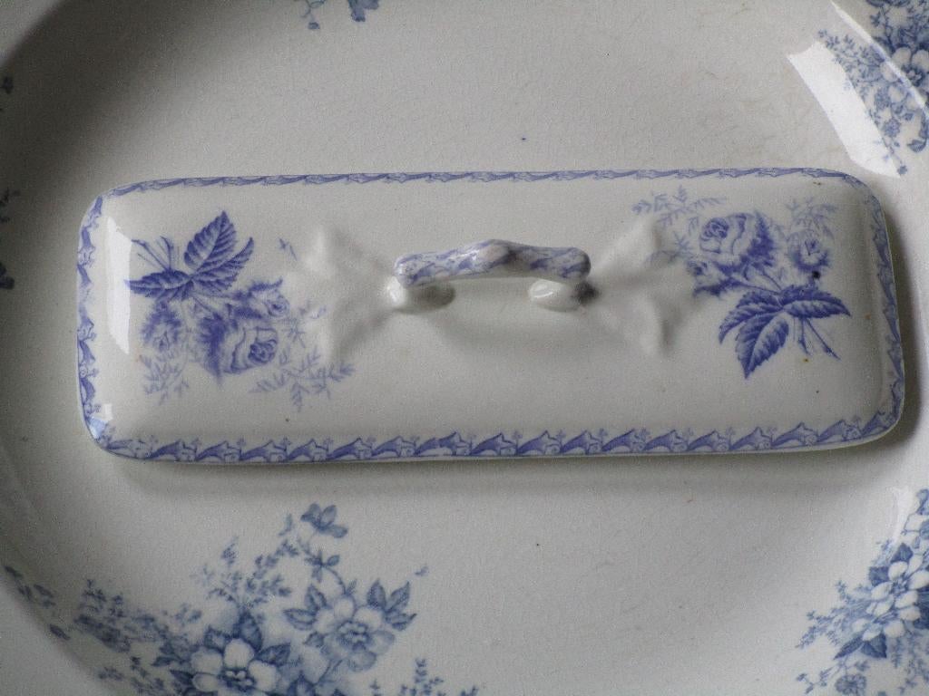 ROSEA, p. regout, deksel kammenbakje lampetstel, Antiek en Kunst, Ophalen of Verzenden