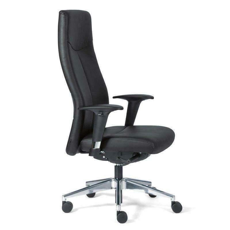 Directie bureaustoel XL zwart leer leder ( hoge rugleuning ), Postbus, VST, Zwart, Nieuw
