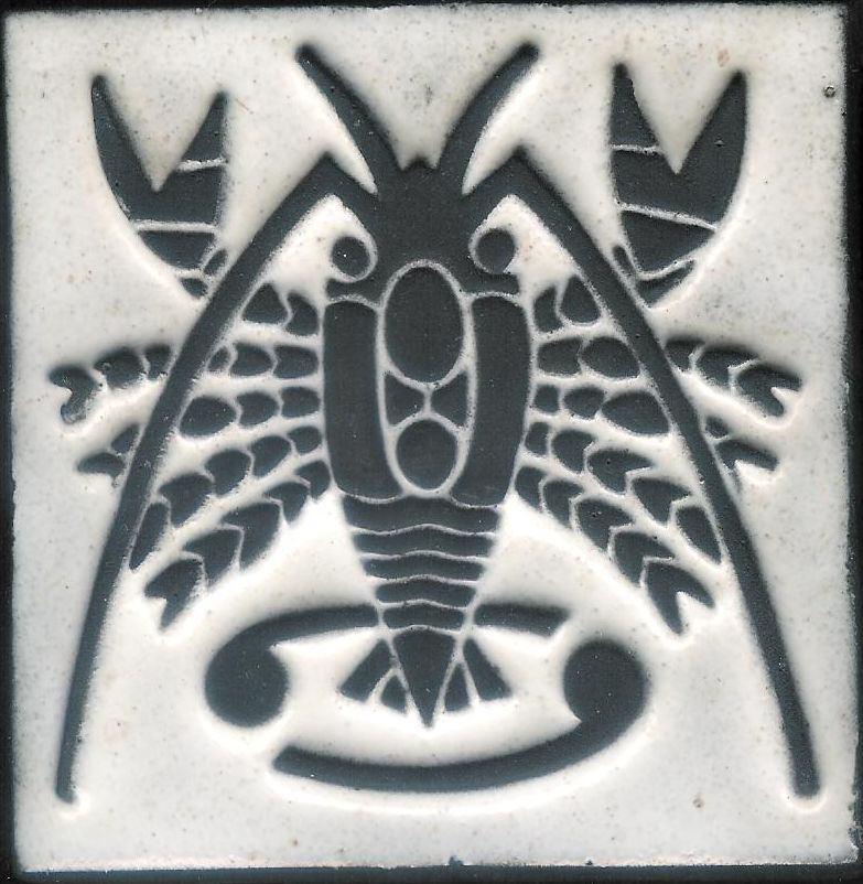 Vintage Westraven reliëf wandtegel Sterrenbeeld Kreeft, Ophalen of Verzenden