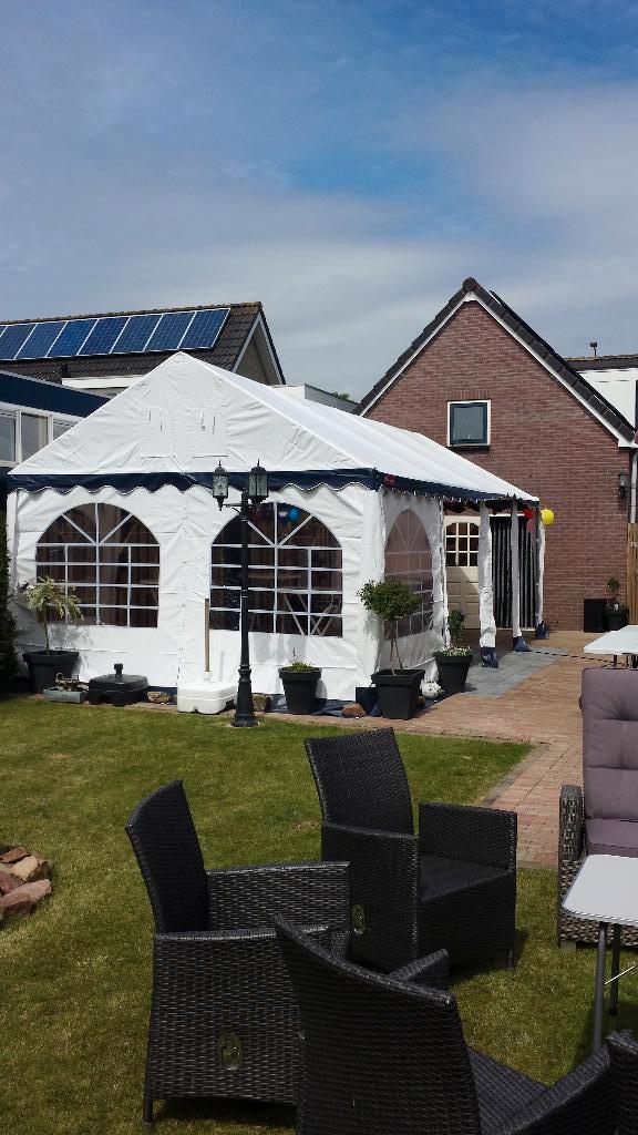 Partytent 8x4 PVC en statafel huren !!!, Tuin en Terras, Partytenten, Ophalen, Gebruikt, Opvouwbaar, Partytent