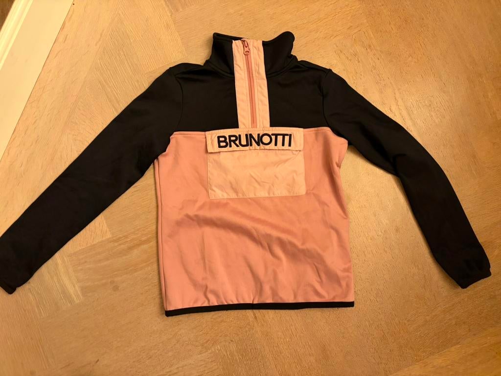 Ski pully maat 140 oud roze met zwart Brunotti, Ophalen of Verzenden, Zo goed als nieuw, Meisje, Jas