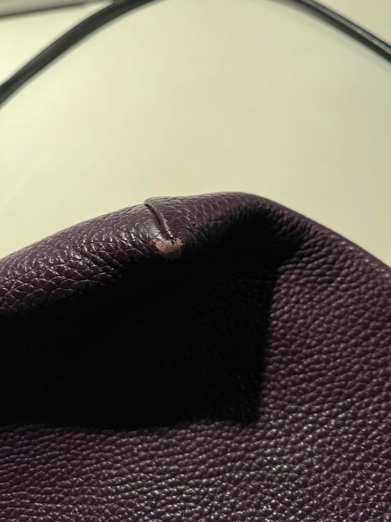 Hester van Eeghen leren tas, Sieraden, Tassen en Uiterlijk, Ophalen of Verzenden, Gebruikt, Paars, Handtas