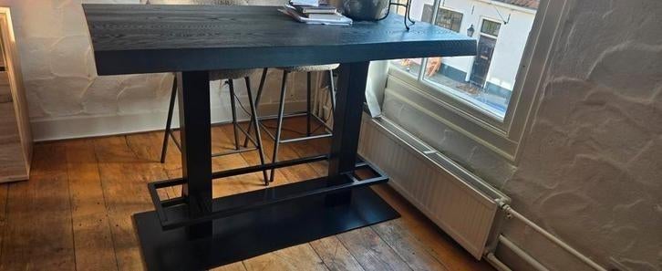 Eettafel met 1/2 bar hoogte, Ophalen, Zo goed als nieuw, Rechthoekig, 50 tot 100 cm