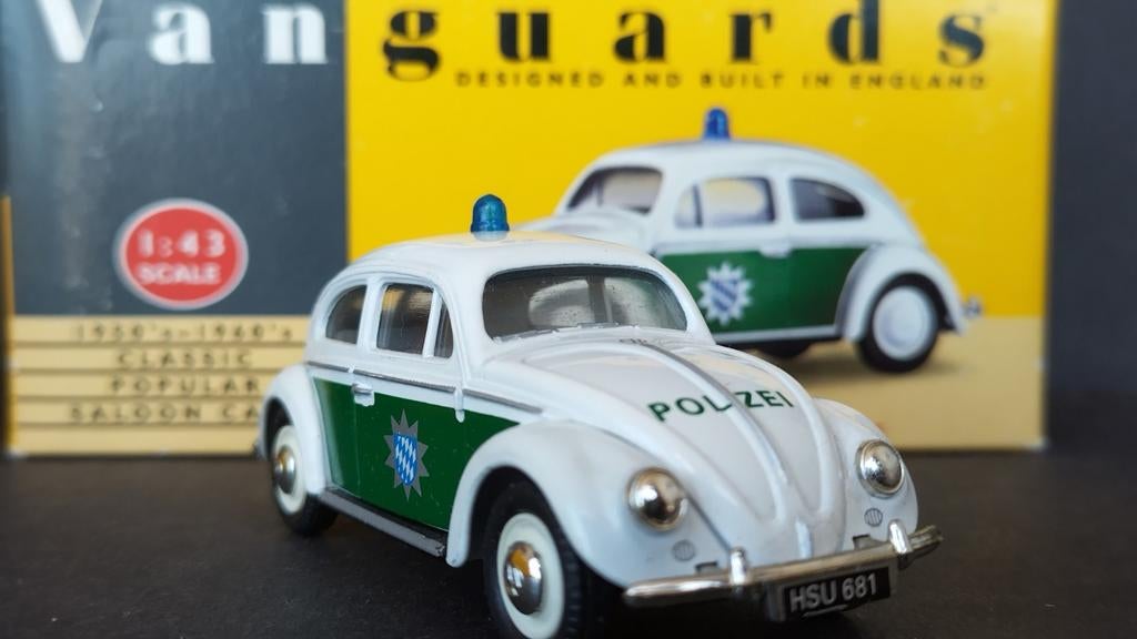 Volkswagen VW kafer Polizei Beetle 1:43 Vanguards Pol, Hobby en Vrije tijd, Modelauto's | 1:43, Overige merken, Auto, Verzenden