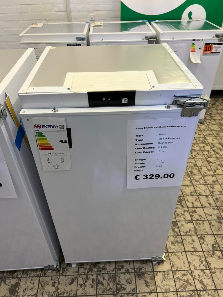 Inbouw koelkast met vries nis 102 deur op deur