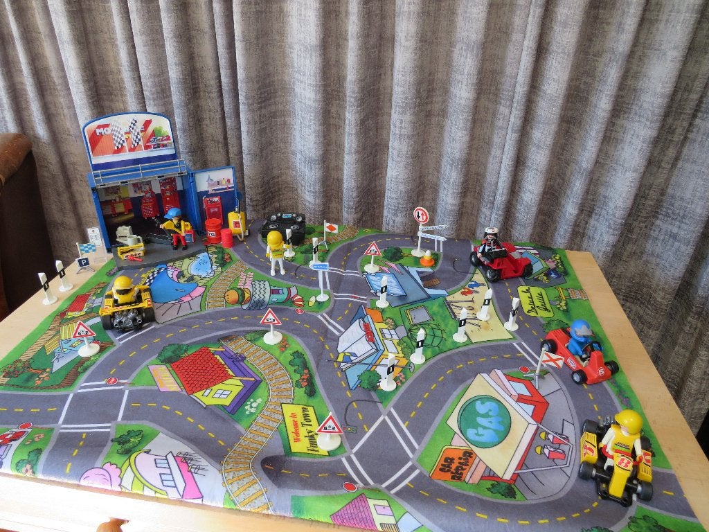 Playmobil Go-Kart Racer set op speelkleed en geluidsbox, Ophalen of Verzenden, Zo goed als nieuw