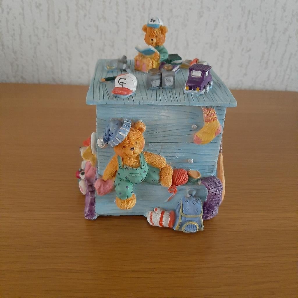 Leuke spaarpot met beertjes thema, Ophalen of Verzenden, Gebruikt, Steen, Aardewerk of Keramiek, Dier