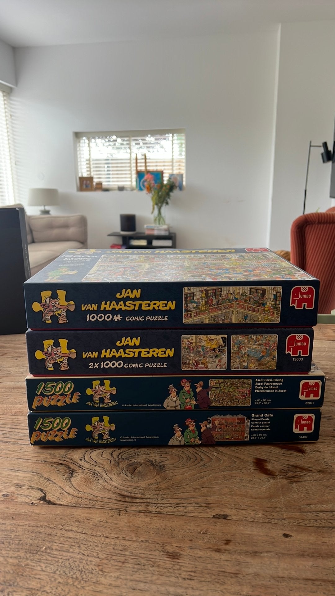 Jan van Haasteren 5 puzzels €30, Ophalen, 500 t/m 1500 stukjes, Zo goed als nieuw