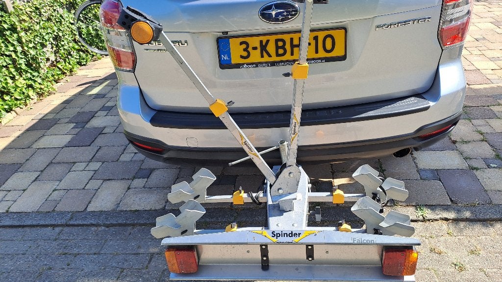 Fietsendrager Spinder, Ophalen, Gebruikt, 2 fietsen, Trekhaakdrager