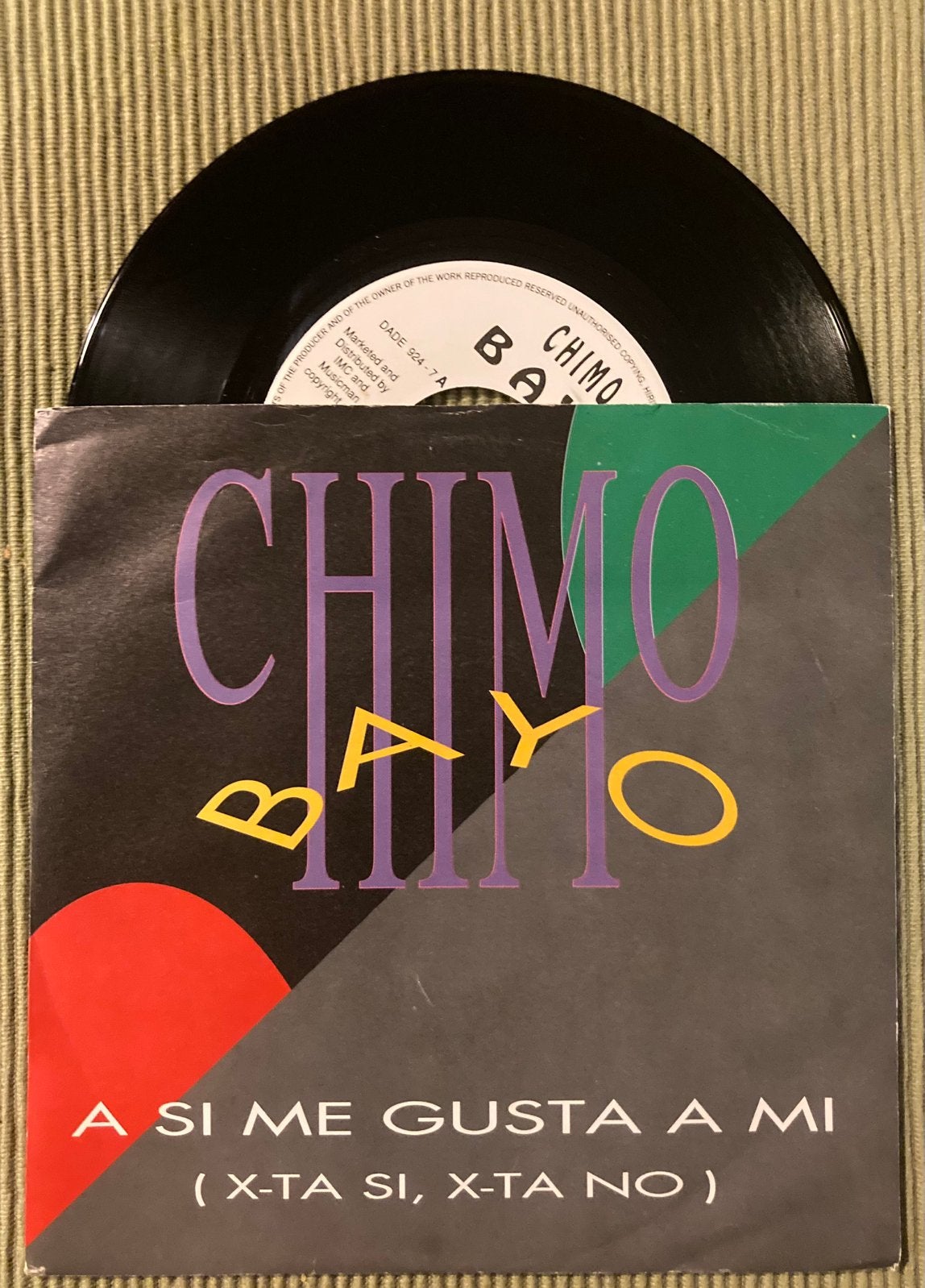 Vinyl single Chimo Bayo - A Si Me Gusta A Mi, Gebruikt, 7 inch, Ophalen of Verzenden, Dance en House