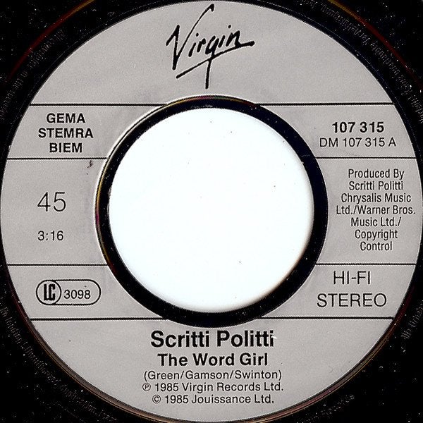 Scritti Politti - The Word Girl / Flesh & Blood (Vinyl), Ophalen of Verzenden, Gebruikt, 7 inch, Pop