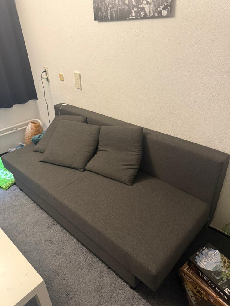 IKEA Asarum Slaapbank, Huis en Inrichting, Slaapkamer | Slaapbanken, Ophalen, Gebruikt, Tweepersoons, Grijs