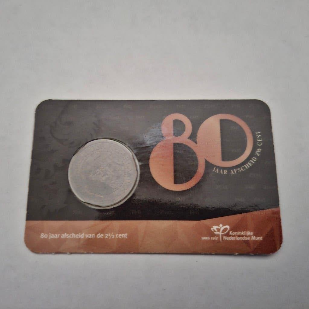 Coincard 80 jaar afscheid 2½ cent 1941 (2,5 cent), Ophalen of Verzenden, Koningin Wilhelmina