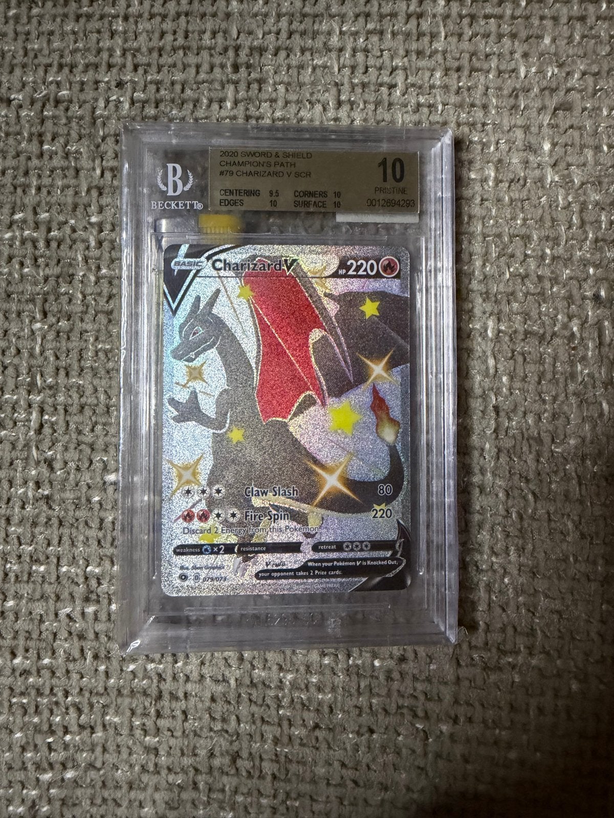 Charizard V SV79 BGS 10 Pristine Champion’s Path, Ophalen of Verzenden, Nieuw, Losse kaart, Foil