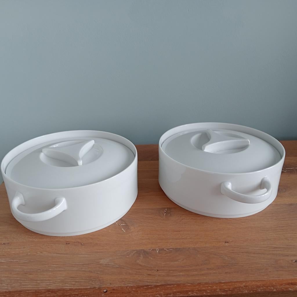 2 witte Dekschalen, porselein Thomas Germany, Ophalen of Verzenden, Effen, Porselein, Schaal of Schalen