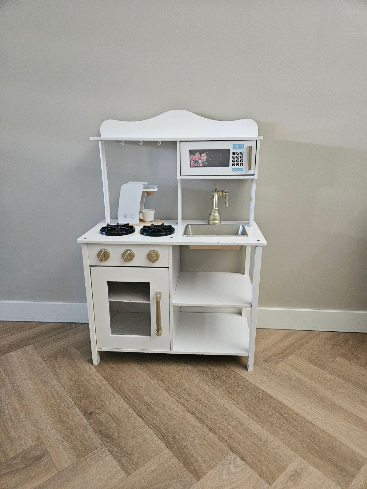 Houten Speelkeuken met Accessoires - Wit, Ophalen of Verzenden, Gebruikt, Hout, Speelkeuken