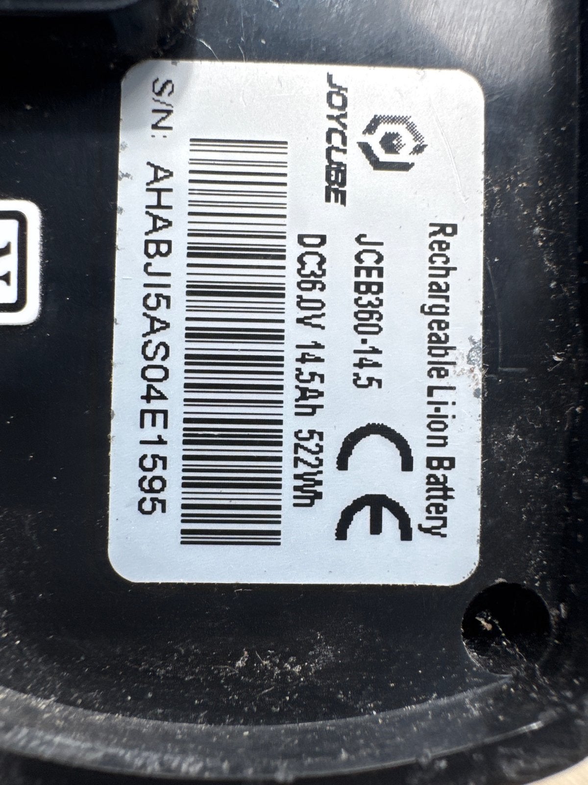 Defecte Joycube JCEB360-14.5 E-bike accu (36V, 14.5Ah), Gebruikt
