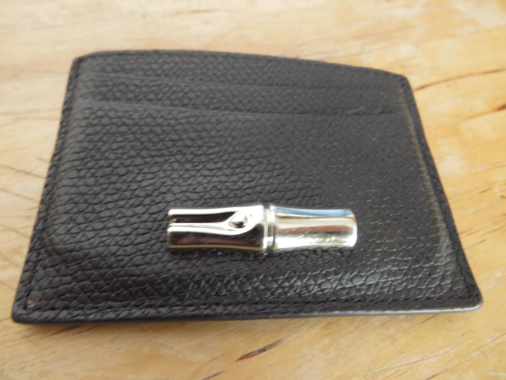 zwarte longchamp leren pasjeshouder, Overige merken, Gebruikt, Zwart, Ophalen of Verzenden