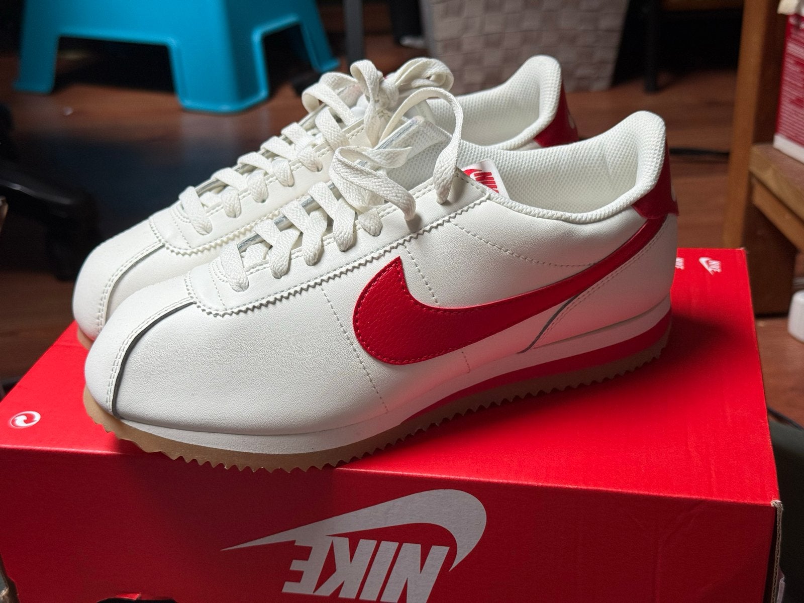 Nike Cortez Sneakers - Wit met Rood - Maat 39, Wit, Mifora, Nieuw, Sneakers of Gympen