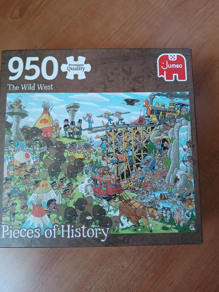 Puzzel 950st  PIECES OF HISTORY The Wild west, Ophalen of Verzenden, 500 t/m 1500 stukjes, Zo goed als nieuw
