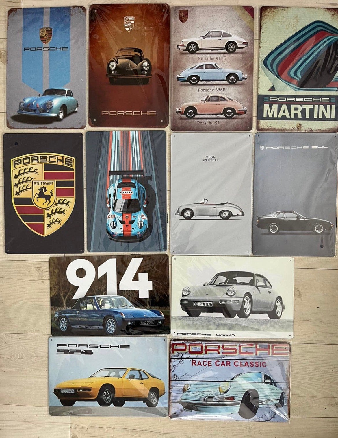 Metalen wandbord Porsche 20x30cm (prijs =p/st) of:3 voor 22€, Ophalen of Verzenden, Zo goed als nieuw, Reclamebord
