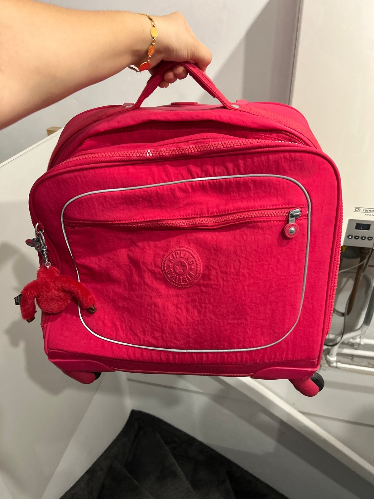 Kipling reistas rood met wieltjes en uitschuifbare handgreep, 40 tot 60 cm, 30 cm of meer, Gebruikt, Ophalen of Verzenden