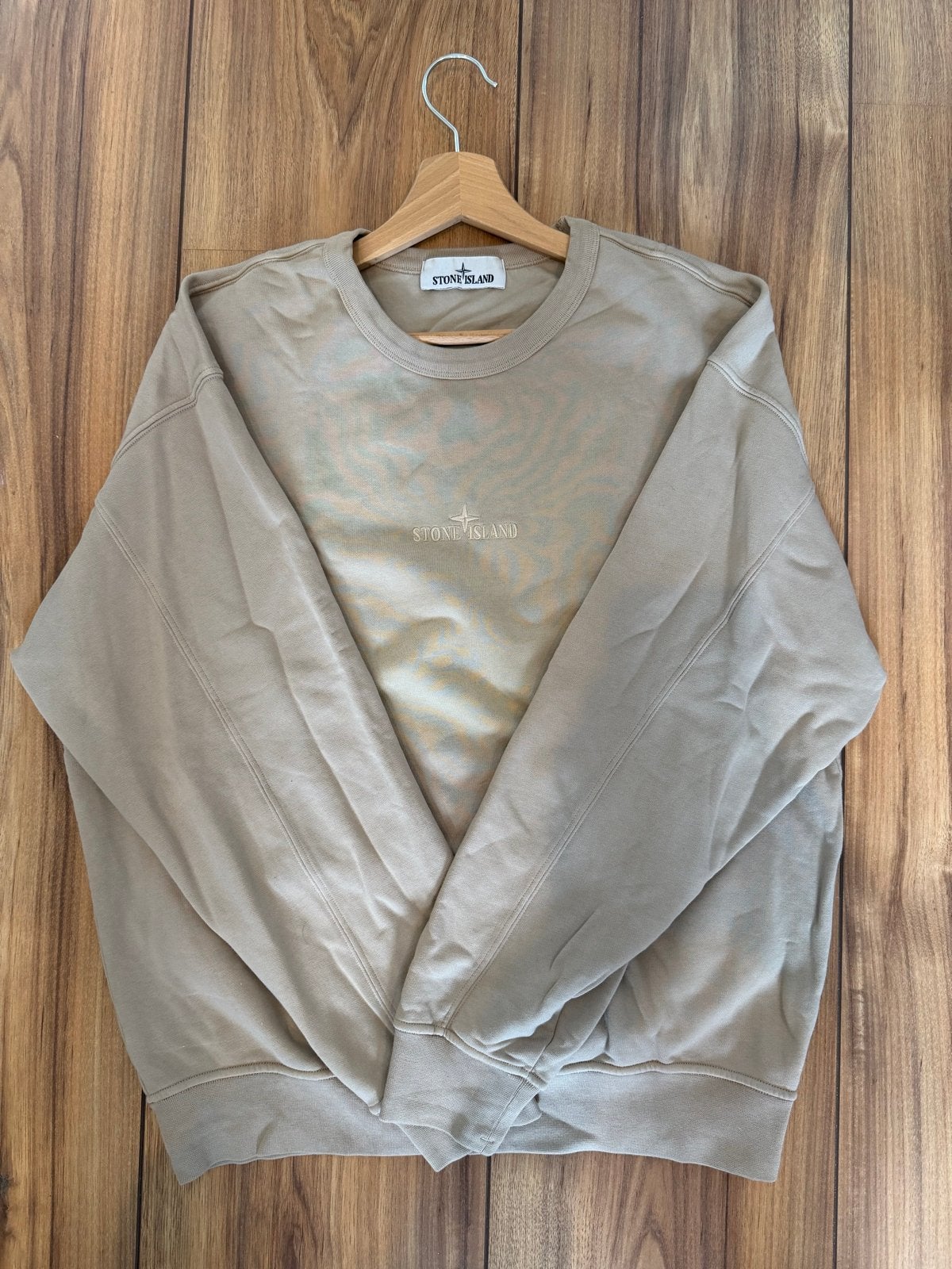 Stone Island Trui - Beige met Geborduurd Logo, Kleding | Heren, Ophalen of Verzenden, Zo goed als nieuw, Maat 46 (S) of kleiner