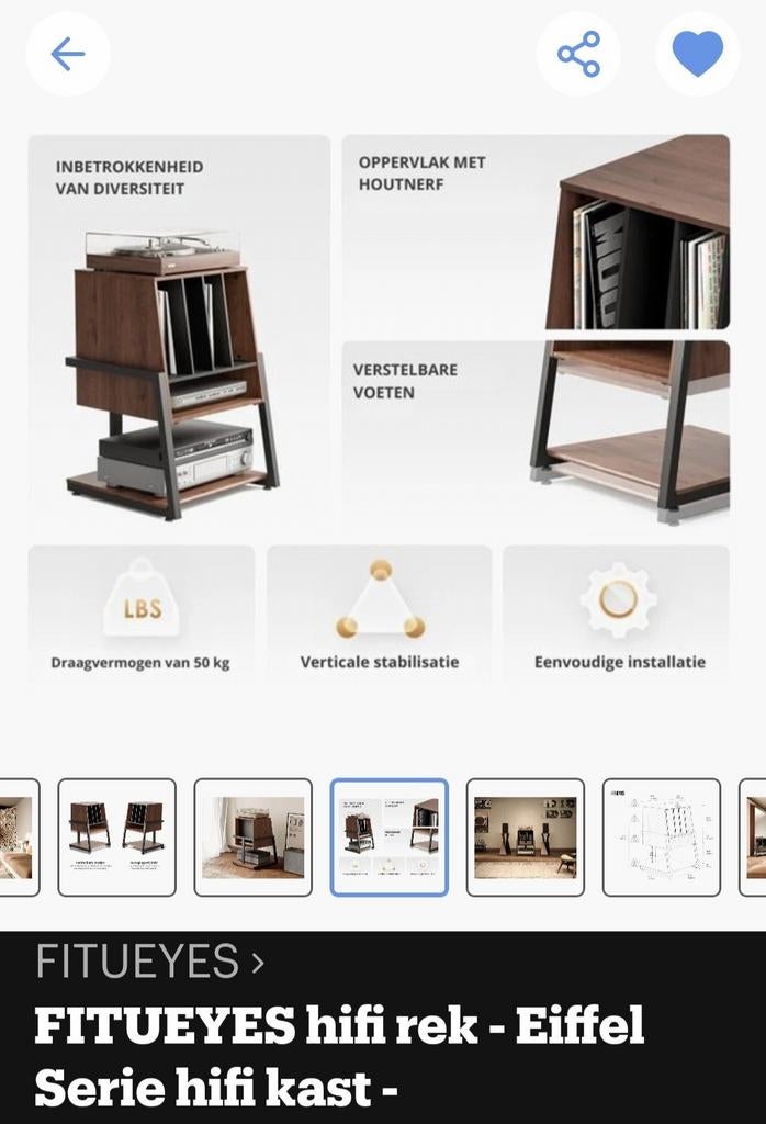 hifi rek fitueyes platenspeler meubel, Ophalen, Zo goed als nieuw, Overige merken