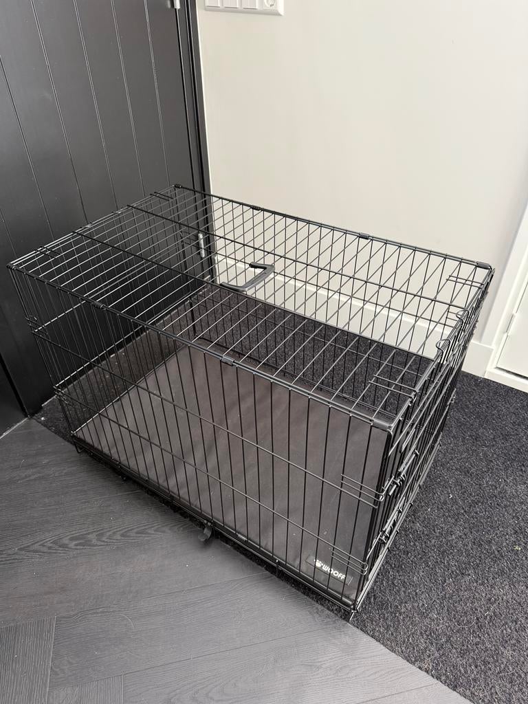 Honden bench incl WOOFF benchkussen kussen matras zwart, Dieren en Toebehoren, Minder dan 65 cm, Hondenhok, Ophalen of Verzenden