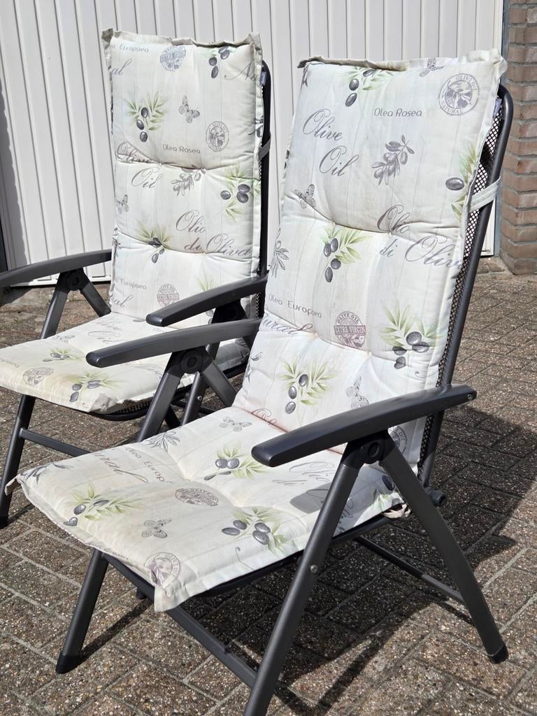 2 Aluminium standenstoelen van Kettler, Tuin en Terras, Tuinstoelen, Ophalen, Gebruikt, Aluminium, Inklapbaar