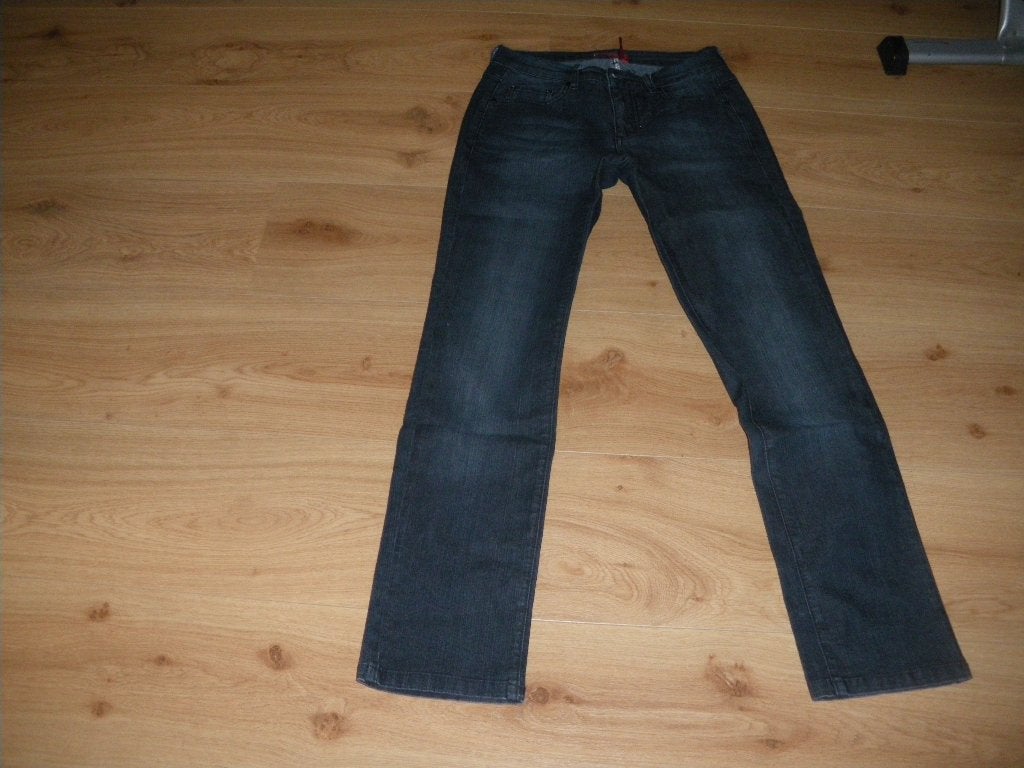 hele mooie blauwe spijkerbroek met siersteentjes angels smal, Blauw, Ophalen of Verzenden, Zo goed als nieuw, Maat 36 (S)