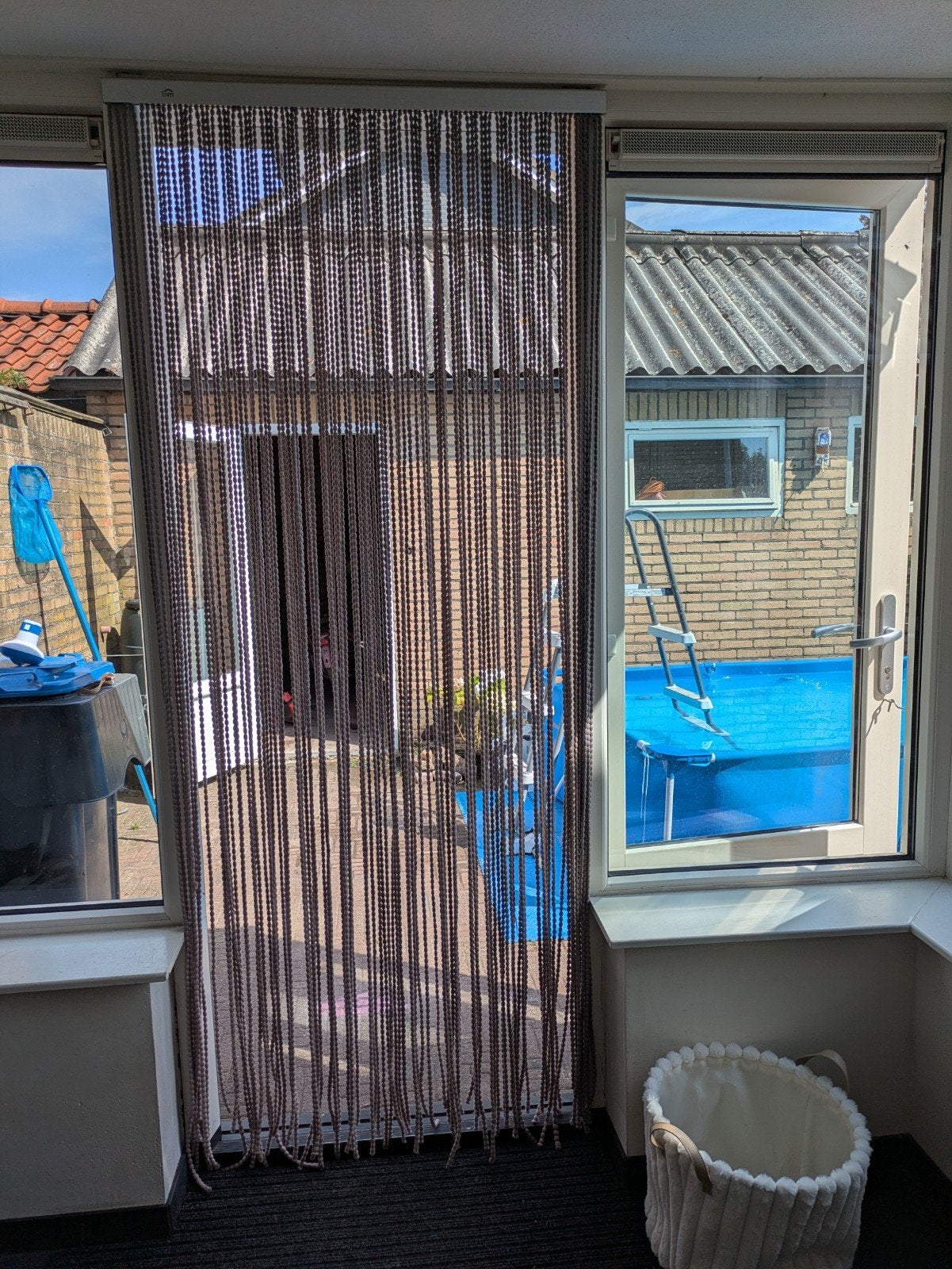 Deurgordijn, Ophalen, Grijs, Gordijn