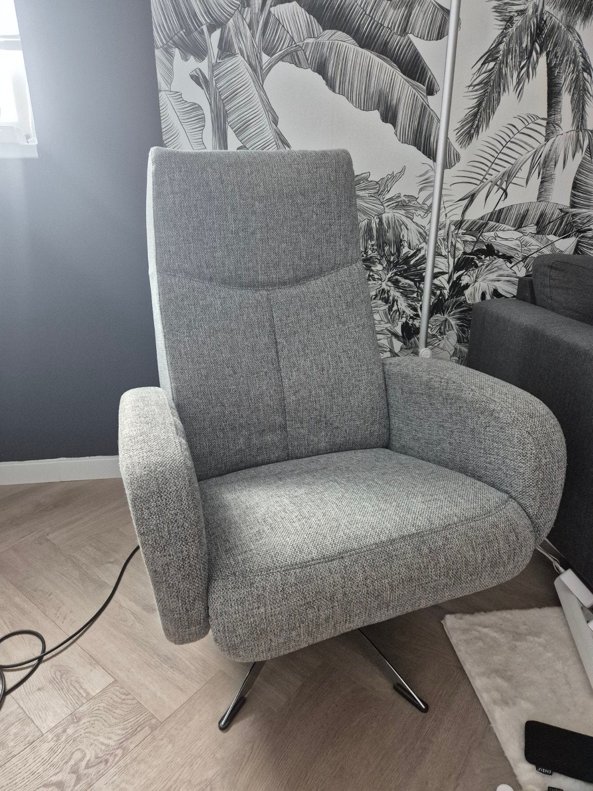 Draai fauteuil Woonexpress - Grijs, Ophalen, Gebruikt, 75 tot 100 cm, Stof