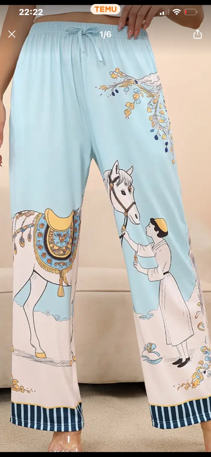 Zachte   sport of relaxing yogabroek met paardenprint, Kleding | Dames, Maat 38/40 (M), Wit, Nieuw, Ophalen of Verzenden