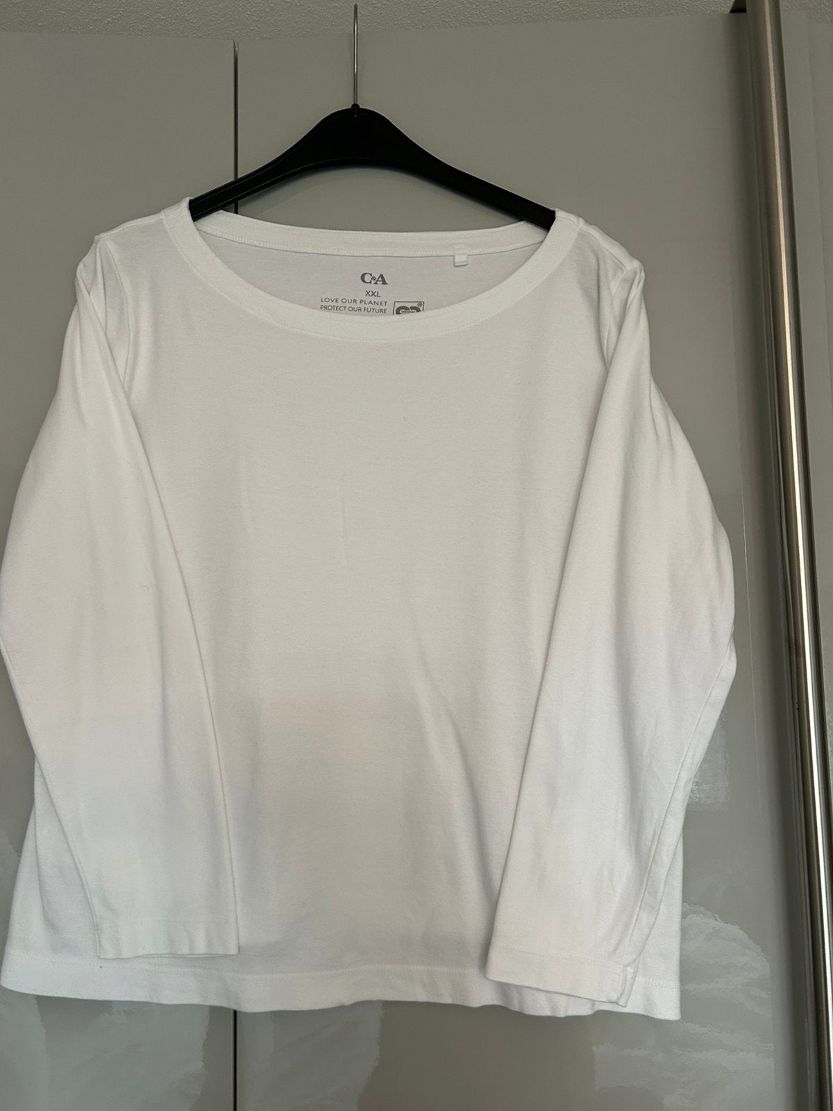 NIEUW Wit shirt boothals C&A XXL, Wit, Maat 46/48 (XL) of groter, Ophalen of Verzenden, Zo goed als nieuw