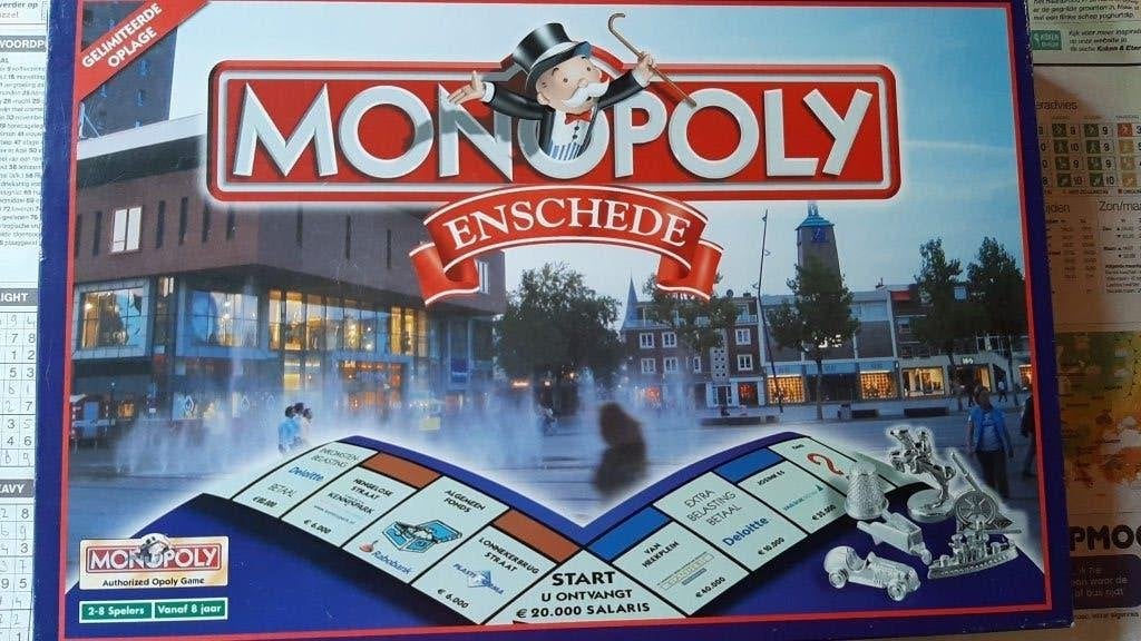 bordspel nieuw Monopoly Enschede Monopolie 1e editie, Vijf spelers of meer, Ophalen of Verzenden, Nieuw, Monopoly