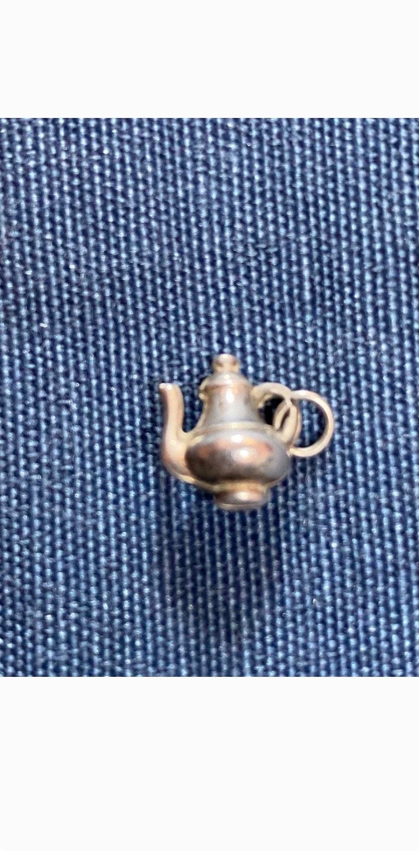 Zilveren bedel hanger theepot koffiekan zeer gedetailleerd, Ophalen of Verzenden, Zo goed als nieuw, Zilver, Overige merken