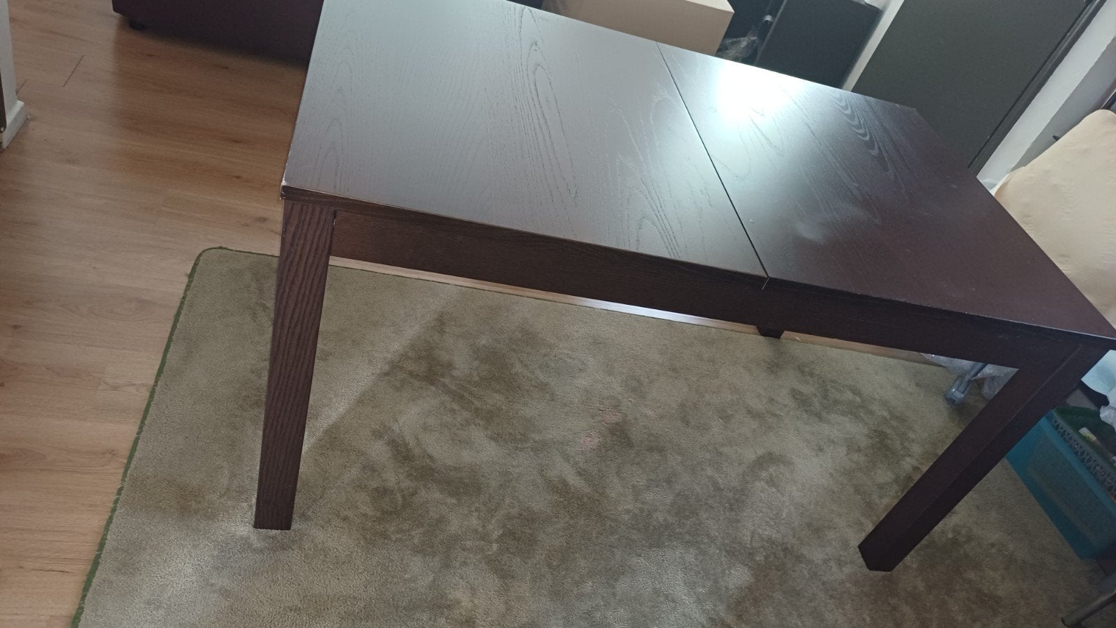 IKEA BJURSTA uitschuifbare eettafel - Donkerbruin, Gebruikt, 200 cm of meer, Rechthoekig, 50 tot 100 cm