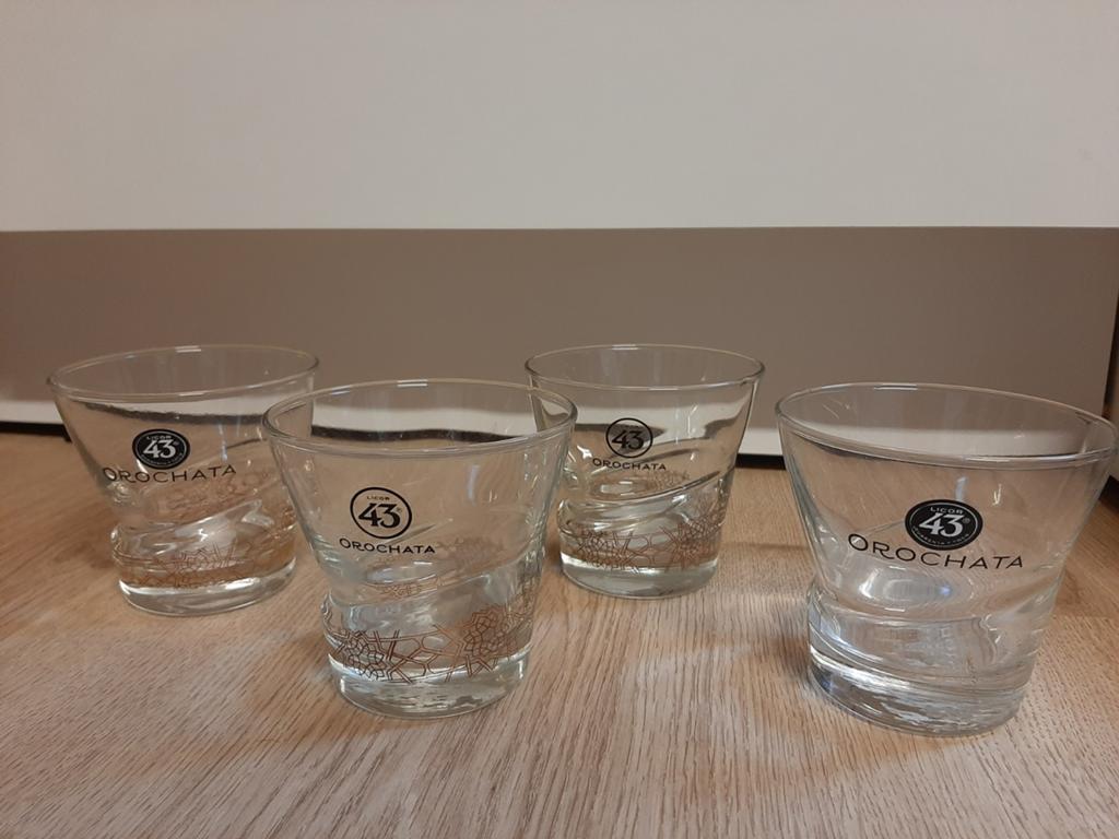 4x licor 43 orochata glazen, Verzamelen, Glas en Borrelglaasjes, Ophalen of Verzenden